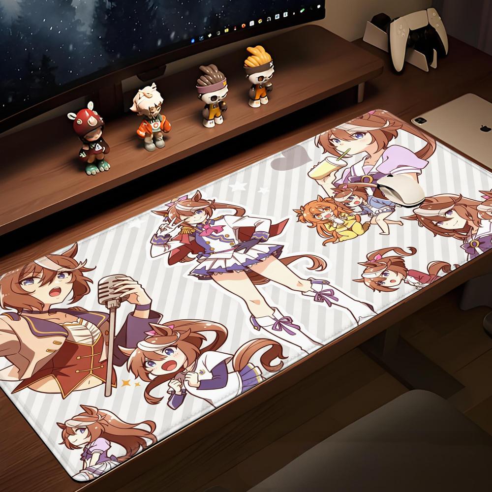 Anime UUmamusume Pretty Derby Spiel Mauspads Tokai Teio Schreibtischunterlage 900x400mm Gaming Zubehör XXL Kawaii Hybxaxc Tastaturpad