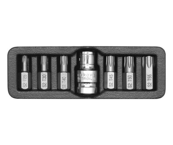 Yato Torx Bit 7 Pcs. T25 - T55 + Adapter 0410