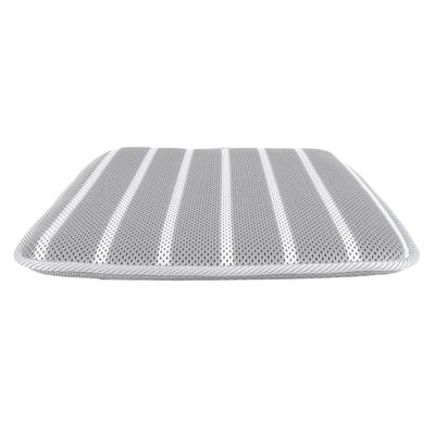 Shower Seat Cushion Soft 4D Mesh Fabric Breathable Shower Chair Pad Gray White Striped for Shower