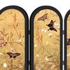 Kinesisk Design Mini Skärmprydnad 3-delad Skiljevägg Liten Bordsdekoration Fågel- och Blomtryck för
