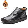 Fashion New Fashion Men Boots High Quality Split Leather Ankle Snow Boots Shoes Warm Fur Plush Winter Shoes Plus Size 38-48
