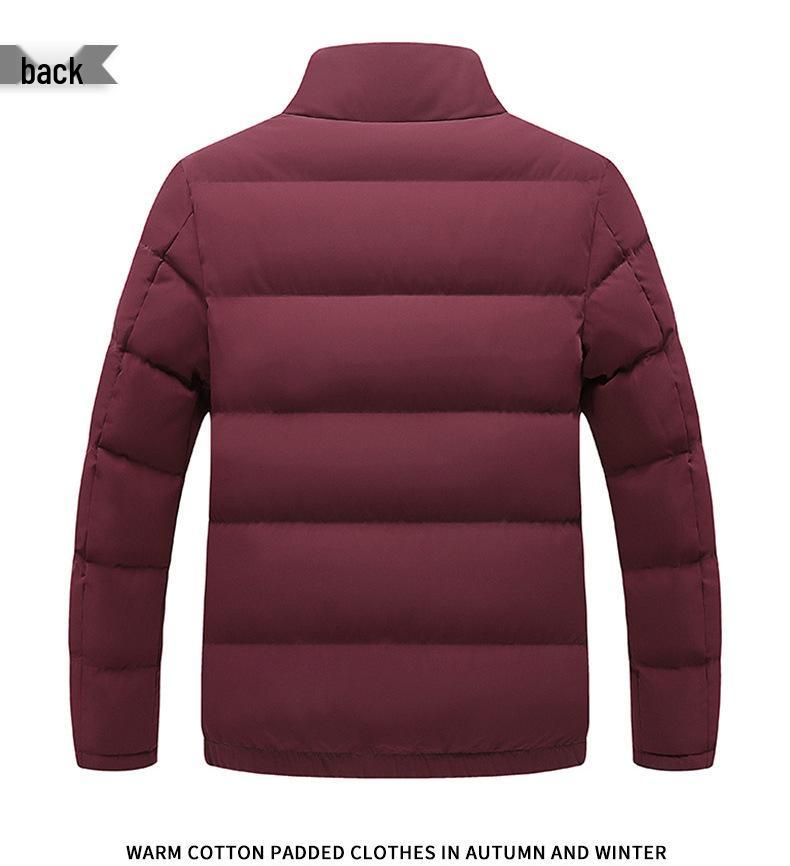 Men's Trendy Stand Collar Cotton Jacket - Thick, Warm Casual Outerwear for Winter