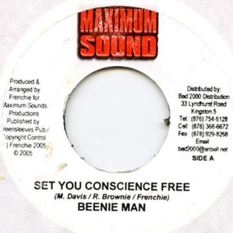 7inch Record BEENIE MAN - Set You Conscience Free Maximum Sound 2005 Jamaica Reggae, Ska & Dub