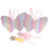 Children Beautiful Butterfly Angel Wings Girls Fairy Magic Wand Flower Fairy Performance Princess Birthday Party Dress Up Props
