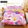 Conjunto de capa de edredom 3D flor de pêssego padrão de flores florescendo conjunto de cama microfibra primavera tema floral macio 2/3 peças capa de edredom