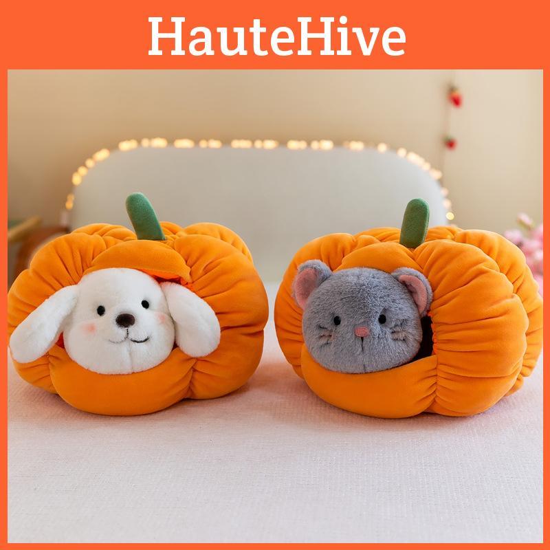 Cat Pumpkin House Dog Plush Toys Cartoon Detachable Children Birthday Gifts