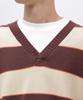 AVIREX V-NECK BORDER KNIT Men's L 050 Braun 783-4240006