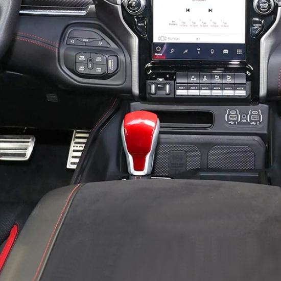 For Dodge Ram 1500 -2026 Red Interior Gear Shift Knob Decorative Cover Trim