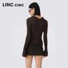 Jinyujie Women's V-Neck Slim-Fit Knit Cardigan