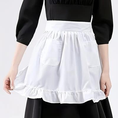 European Style Waist Apron with Ruffled Kitchen Apron Art Studios Cafes Apron Kitchens