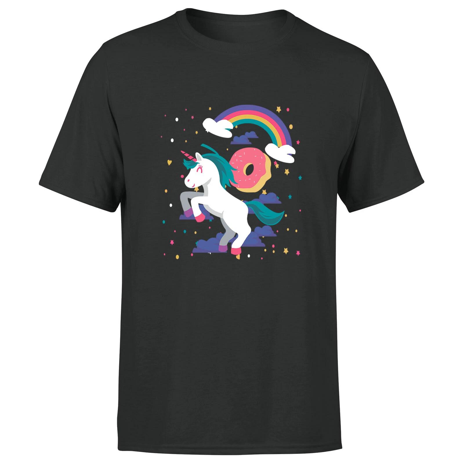 Unicorn And Doughnut Rainbow Unisex T shirt Graphic Tee Top. 3XL