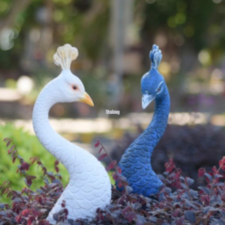 Europäischer Stil Pfauenzweig Ornament für Sukkulententöpfe und Außengartendekor