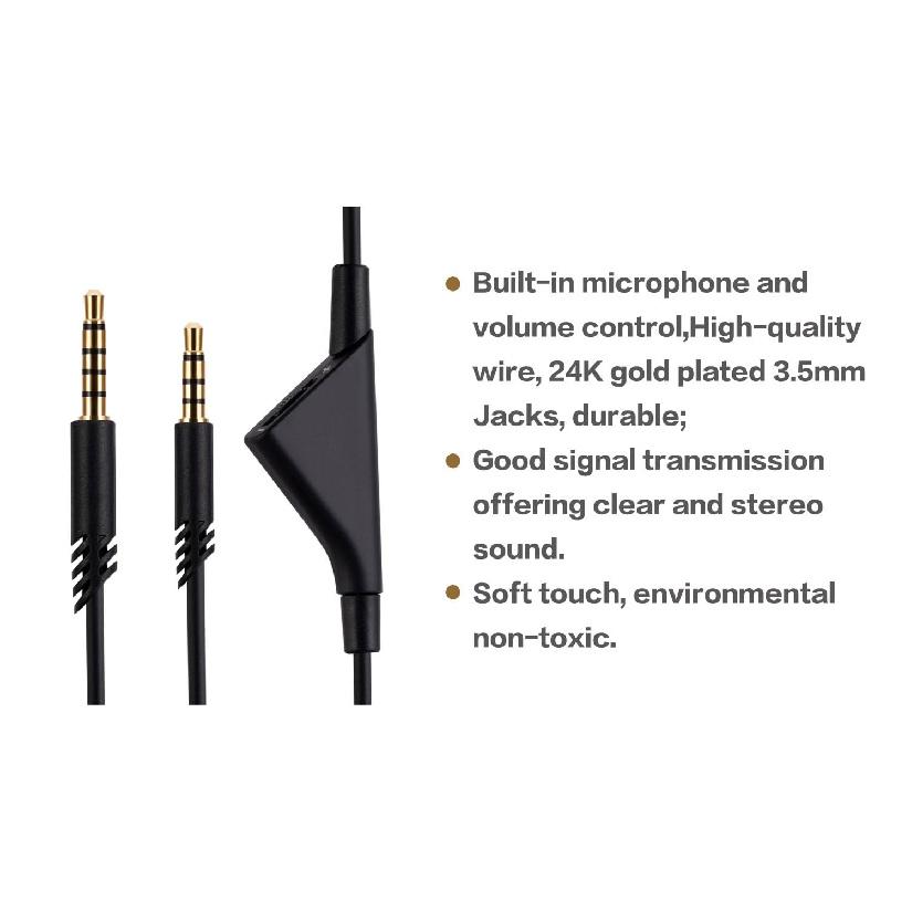 Astro A10 A10 Gen 2 A30 A40 A40 tr Replacement Cable, Compatible with Logitech Astro A10 A10 Gen 2 A30 A40 A40 tr Gaming Headsets 3.5mm Gaming