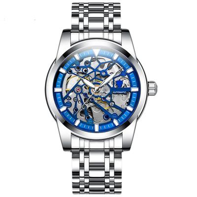 RORIOS Men's Automatic Mechanical Watch with Openwork Design, Luminous Design, Waterproof, Multi-Function Design, Stainless Steel Band, Popular,