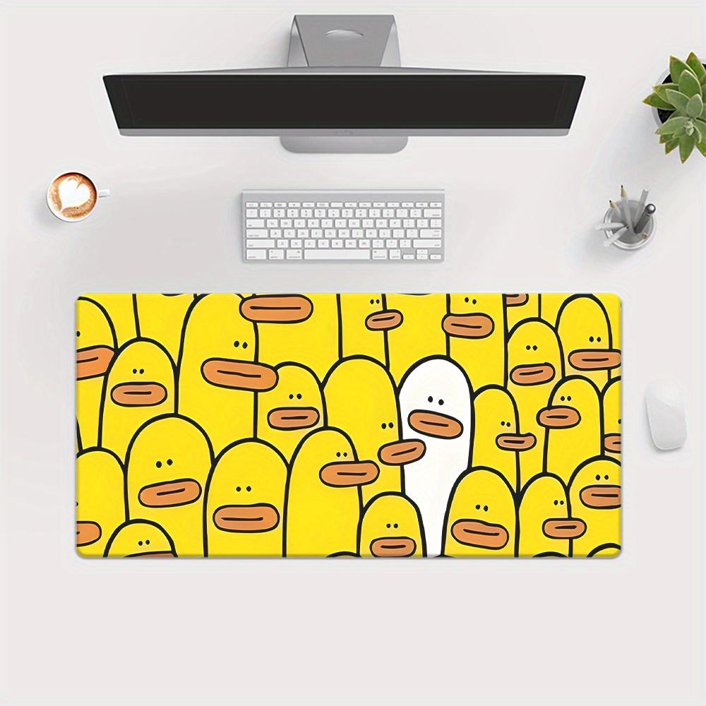 Cartoon Yellow Duck Pattern Large Gaming Mouse Pad Keyboard Laptop Office Nonslip Rubber Base Desk Mat Large Decorative Mat 800x400x2mm