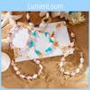 Ocean Style Shell Beaded Necklace For Women With Geometric Pendant And Alloy Material