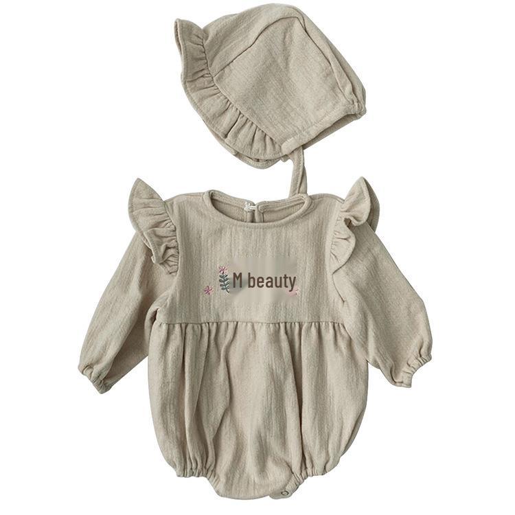 Clearance: Korean Baby Rompers - Deer & Floral Ruffles for Autumn