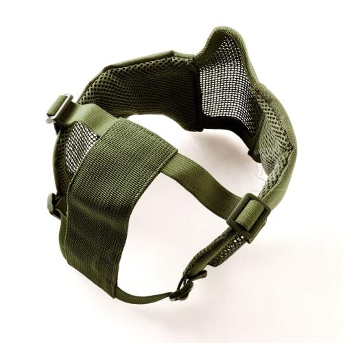 SHENKEL Anti-Fog Mesh Half Face Mask with Ear Protection, Olive Drab Khaki (mask-016od)