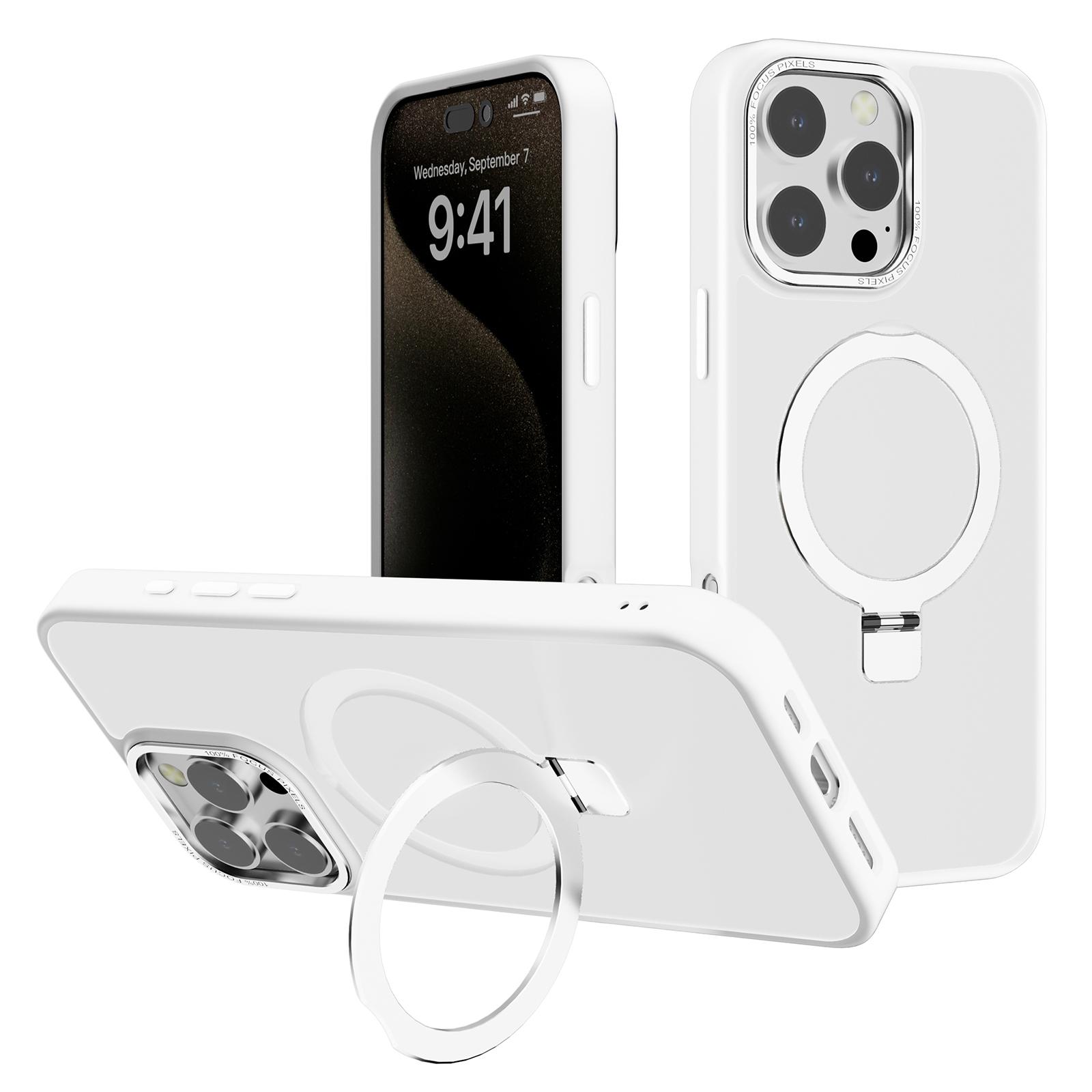 

For iPhone 16 Pro Max Case Magnetic Kickstand TPU+PC Phone Cover Matte Translucent G