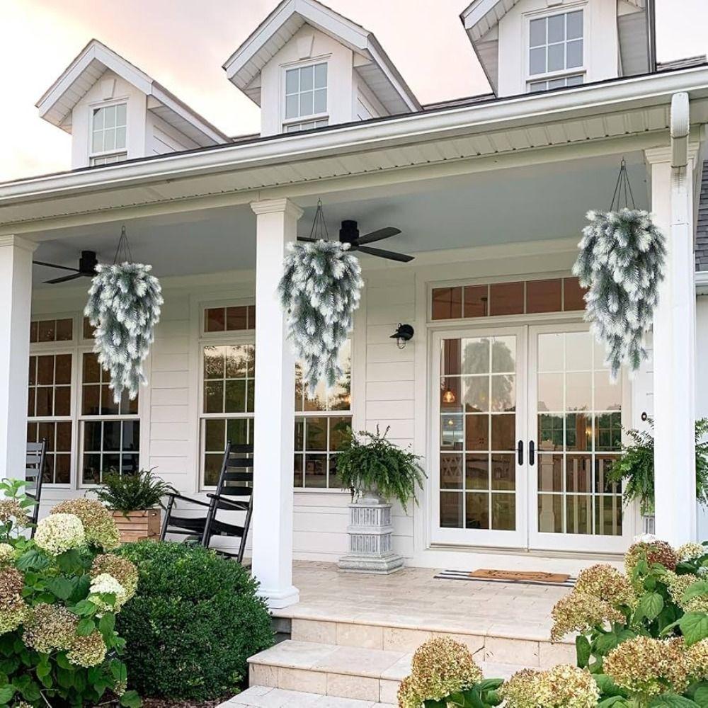 Wall Hanging Christmas Pine Needle 30 Inch Fake Vine Plants Artificial Pine Branches  Outdoors