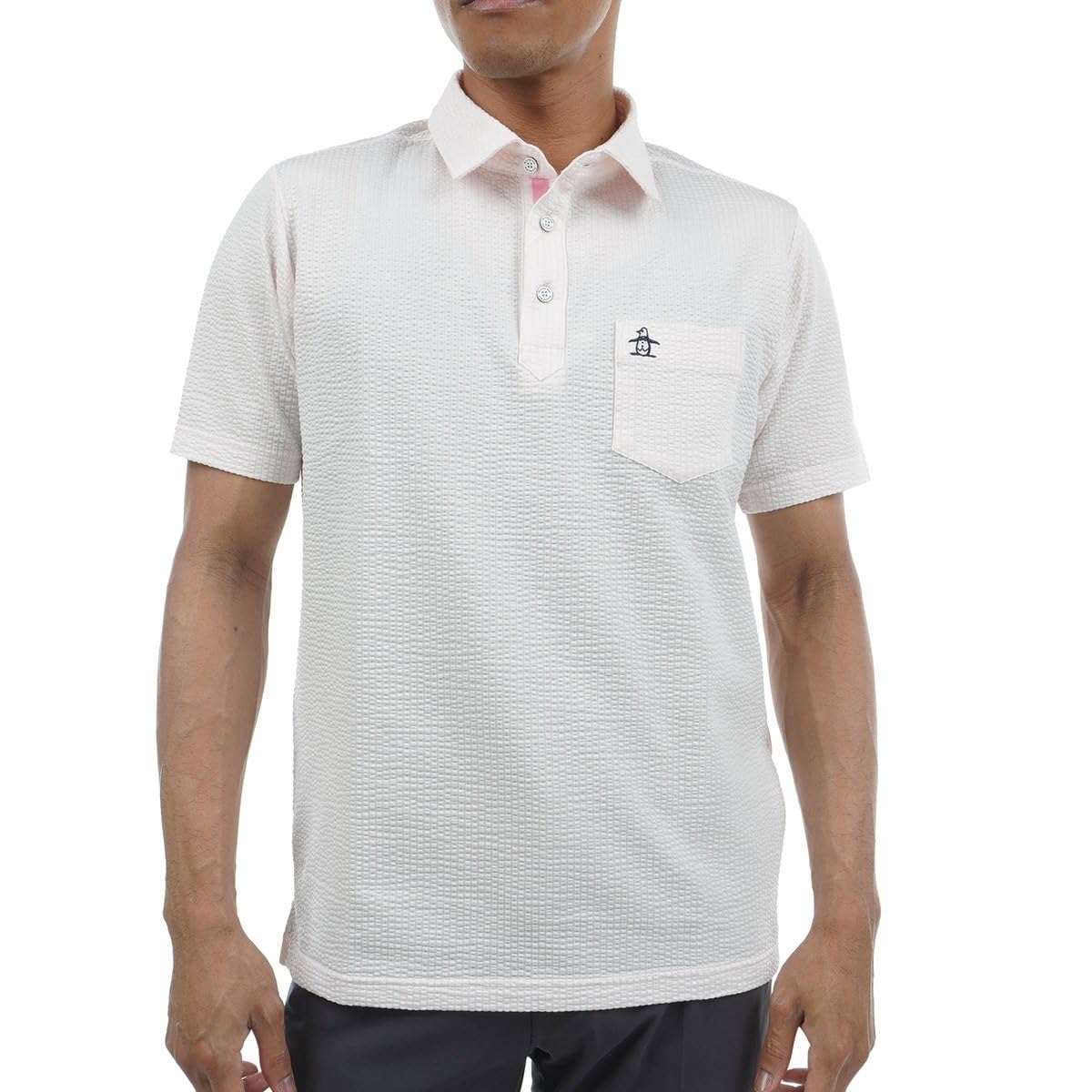 

Мужская футболка с коротким рукавом Munsingwear в полоску, влагоотводящая, быстросохнущая, нагрудный карман, охлаждающая, для гольфа, MGMXJA22, PK00 (розовый)