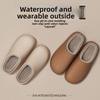 Unisex EVA One-Piece Plush Slippers, Windproof Waterproof Warm Fleece Lined Non-slip Cozy Indoor House Shoes Women Men
