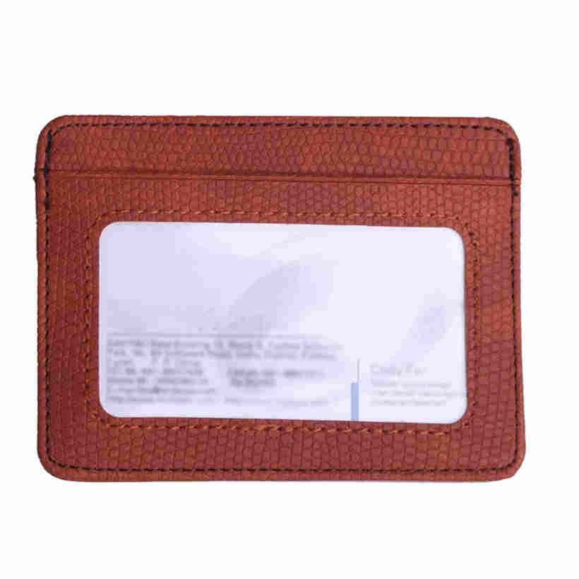 Porte-cartes de crédit Portefeuille en cuir Motif Litchi Mode Unisexe Porte-monnaie