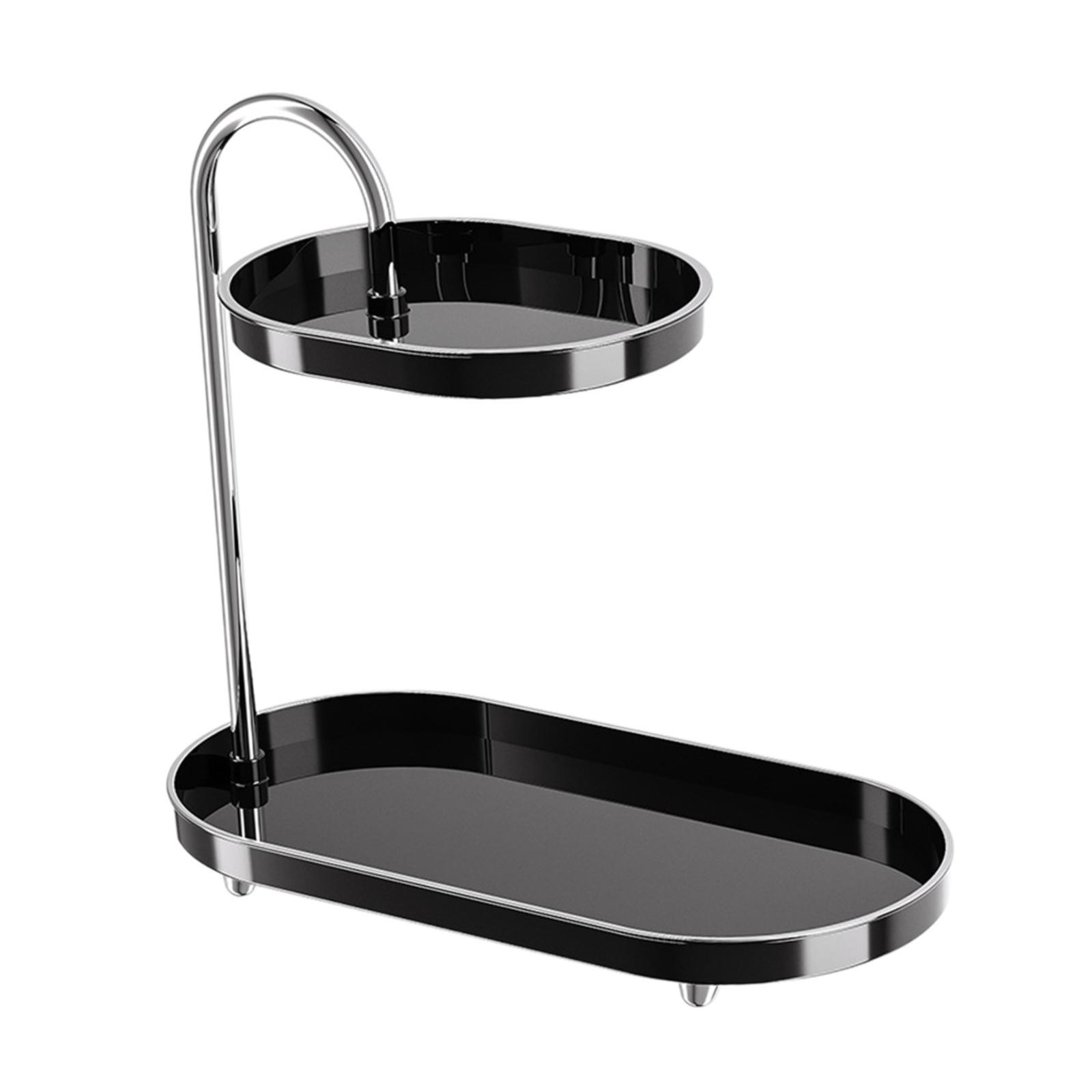 

2 Layer Bathroom Organizer Decor Multifunctional Creative Ornament Vanity Shelf for Counter Toiletries Earrings Skincare Vanity