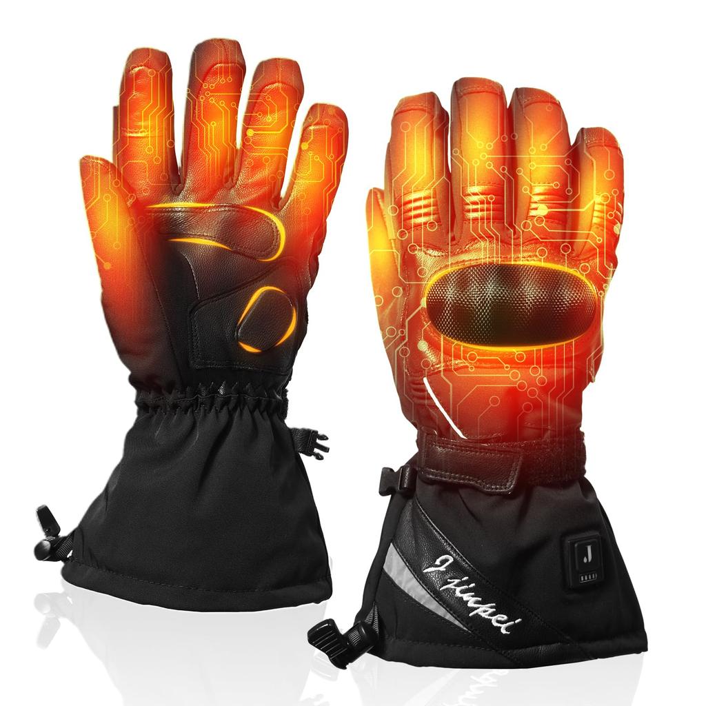 Heated Motorcycle Gloves with 3 Temperature 3000mAh Smartphone for and Commuting Settings, Battery, Compatible, Waterproof, Rechargeable, Heated,