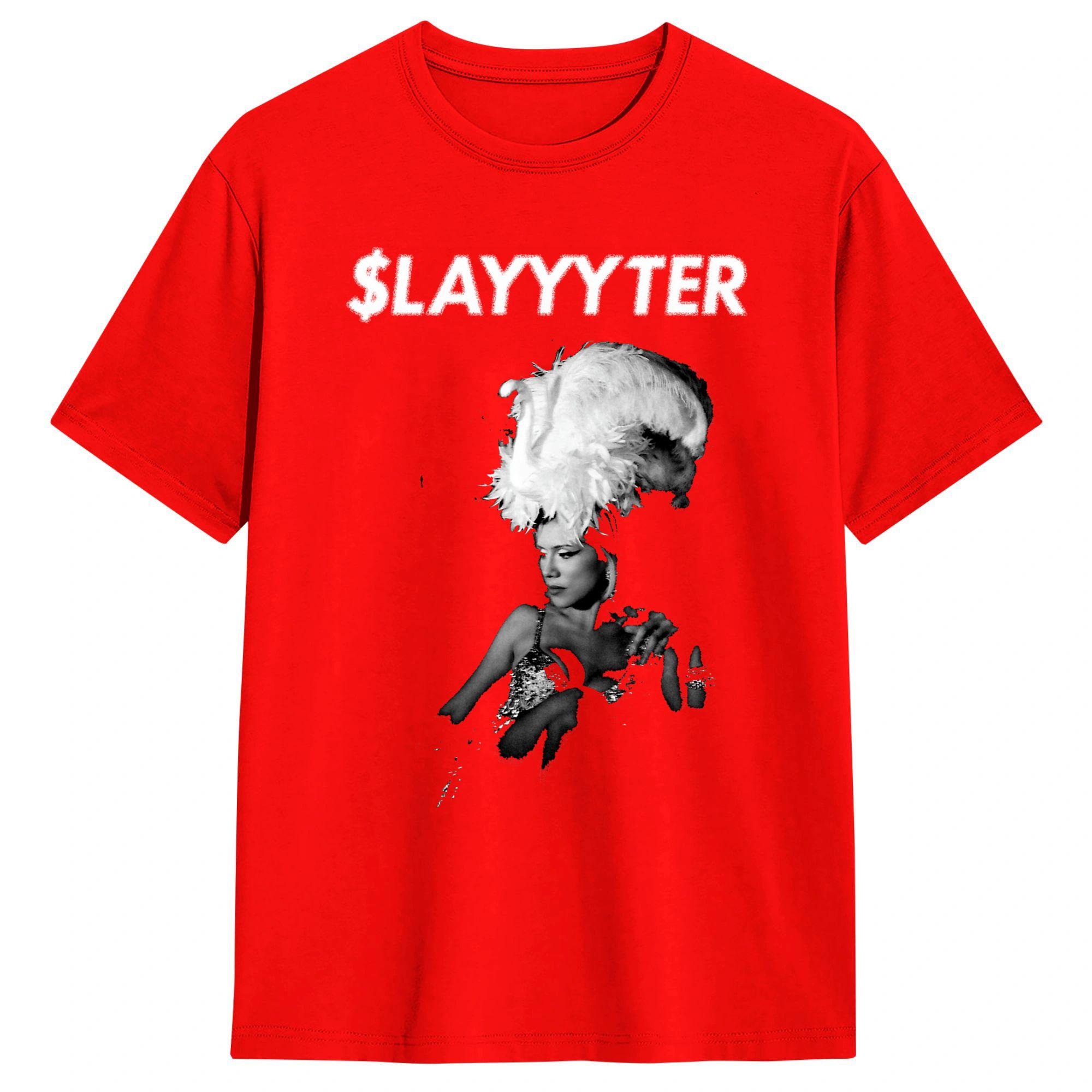 Slayyyter Tshirt Hip Hop Tshirts Shortsleeved Streetwear Tshirt Summer Pure Cotton Plus Size Top Tees S