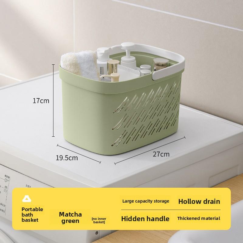 Hand-held Bath Basket Storage Basket, Bathroom Hand-held Bath Basket Dry and Wet Separation Storage Basket, Bathroom Bath Basket