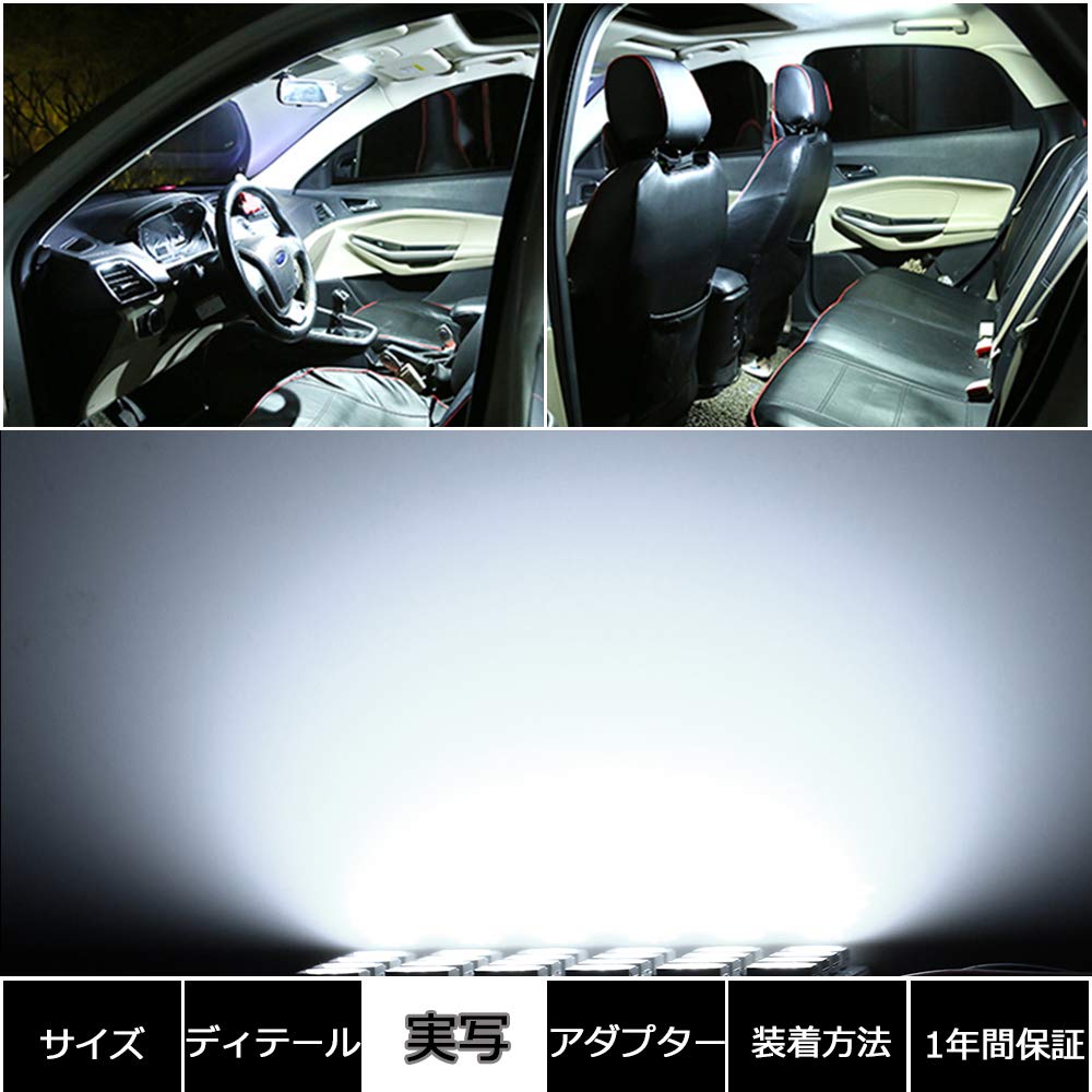 AUTOYUZU LED Romlampe, Kuppellys, For Biler, Innendørs Lys, 5050 Ringer, 24 SMD