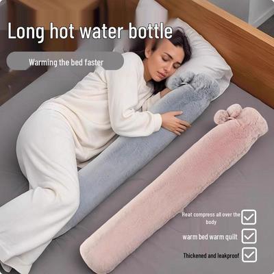 Bollitore per Acqua Calda Lungo in PVC Transfrontaliero con Copertura in Peluche – Extra-Large, Scaldamani e Corpo Antiesplosione per Studenti e Letto.