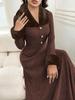 2025 Autumn/Winter Elegant Fur Collar Patchwork Dress