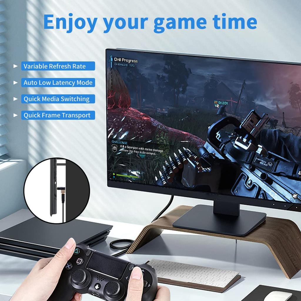 Duttek HDMI Converter 8K HDMI Converter Adapter Male to Female 8K HDMI 90 Degree Adapter High Speed 48Gbps HDMI Adapter Supports 8K Transmission for