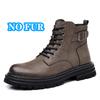 Fashion Men's Genuine Leather Boots High Quality High-top Man Walking Shoes Plus Velvet To Keep Warm Motorcycle Boots Non-slip Men Botas