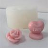 Heart Shaped Candle Mold Rose Candle Silicone Mold for DIY Candle Soap Plaster Ornament Cake Fondant Decoration