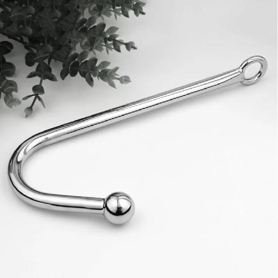 Stainless Steel Anal Hook Butt Plug Prostate Massager For Adults With Ball Sex Toys