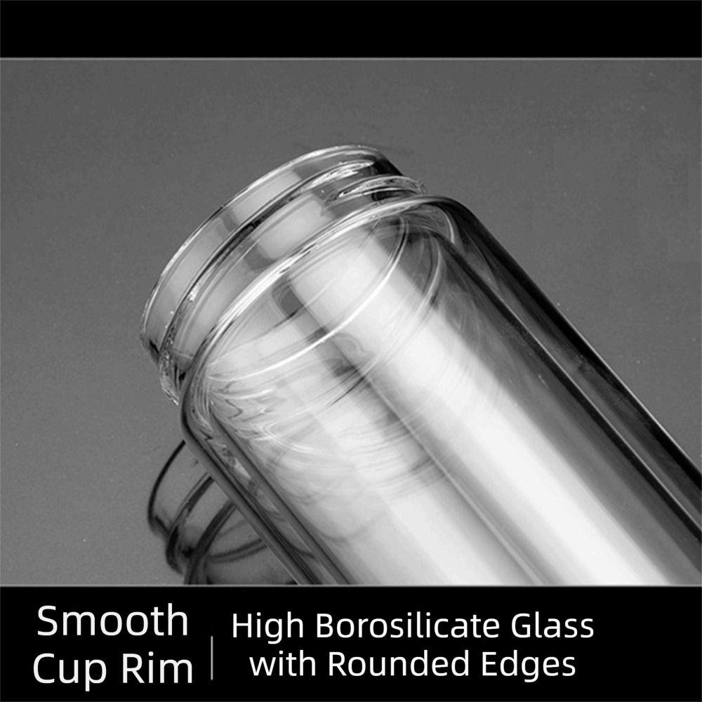 Borosilicate Glass Tea Water Cup One Click Opening Infuser Tumbler Outdoor Activities