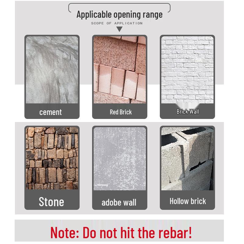 Square Shank 4-Flute Impact Drill Bit for Concrete, Round Shank 2-Flute Hole-Enlarging Drill Bit 150MM