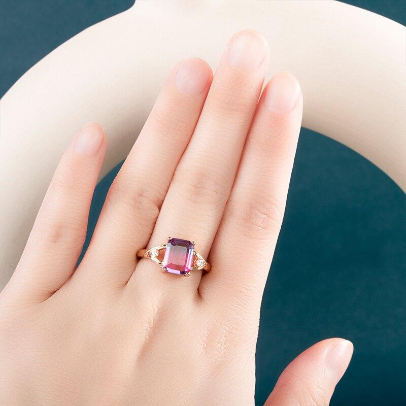 BELLA BOX Luxury Women Jewelry Cocktail Party Rings With Multicolour Zircon Stone Silver Plated Anniversary Party Ring Band Gift