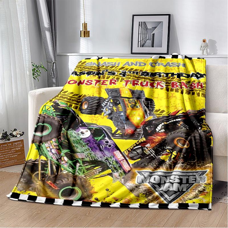 M-Monster Jam Grave Digger Truck Sofa Blanket Lightweight Warm Insulation Blanket Bed Office Car Knee padsThrow Blanket