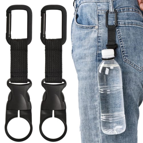 KAruim Water Bottle Holder with Carabiner, Set of 3, Drink Holder for Outdoor Activities, Mountaineering, Camping, Hiking, Travel, Hydration, Easy Att
