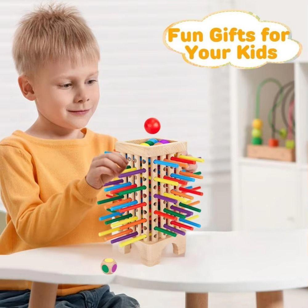 Dice Wooden Stick Board Game 42/16 Colourful Sticks Wooden Stick Tower Toy Set  Family