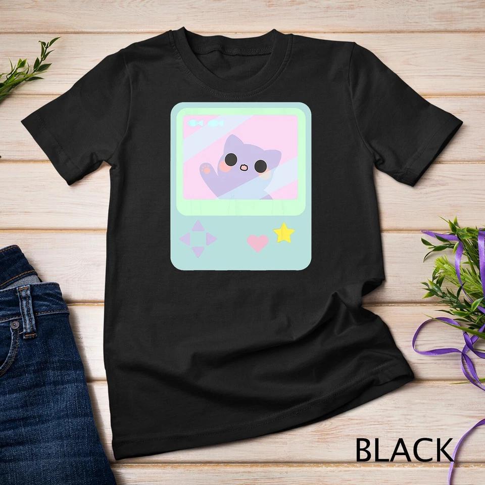 Super Kawaii Gamer Cat kitty Pastel Anime Inspired T-Shirt Unisex T-shirt 1 M