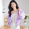 Damen Goldene Chrysanthemen-Print Maulbeerseide Reißverschluss Jacke