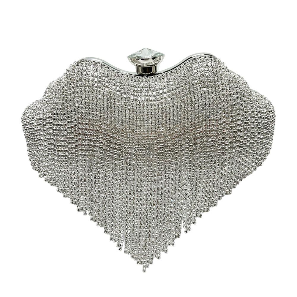 Diamond-encrusted Tassel Dinner Bag, Dress Handbag, Clutch Bag, Rhinestone Crossbody Women's Bag, Niche Bag