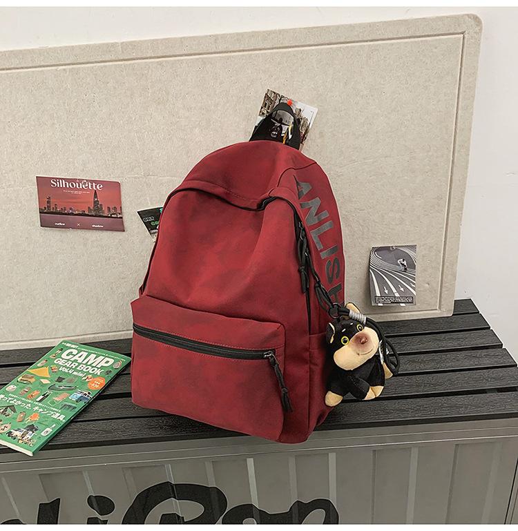 School Bag American Retro Large-capacity Simple and Versatile Printing Casual and Light Going Out Back