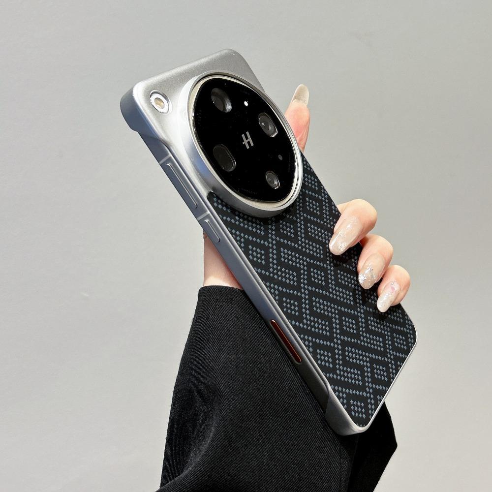 Luxury Kevlar Texture Slim Borderless Metal Plated Bumper Case For OPPO Find X9 X8 Pro Ultra for MagSafe Drop Protection Shell