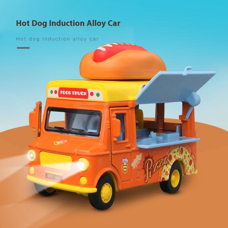 Metal Die-cast Food Truck Children's Toy Car Model, Parent-child Game Toy Vehicle, Improve Cognition, Halloween toy gifts